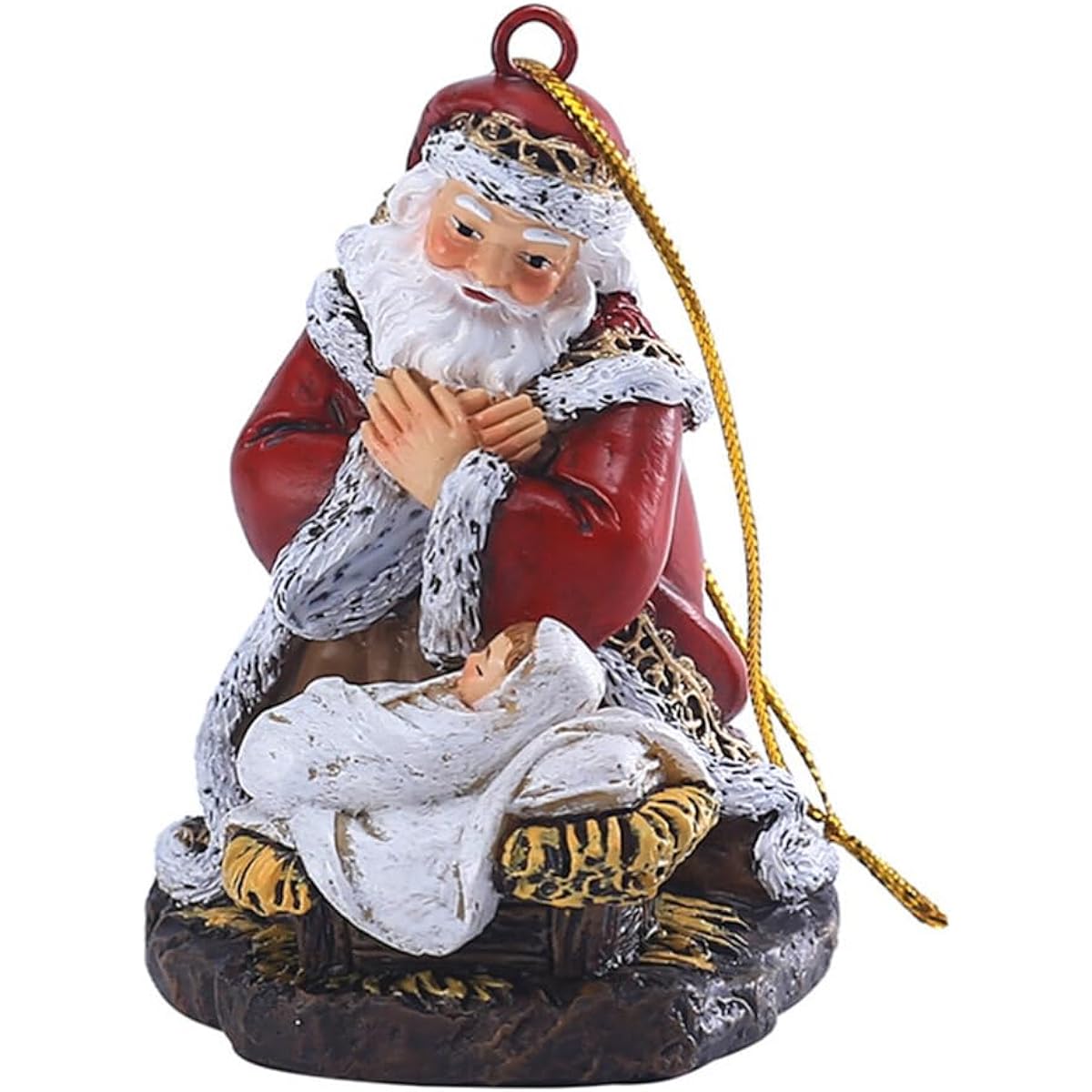 Santa Pendant Doll Baby Jewelry Santa Statue Christmas Hanging Decoration Santa Claus Baby Jesus Figure Christmas Style Pendant Christmas Hanging Decoration Christmas Tree Pendant Resin Charm