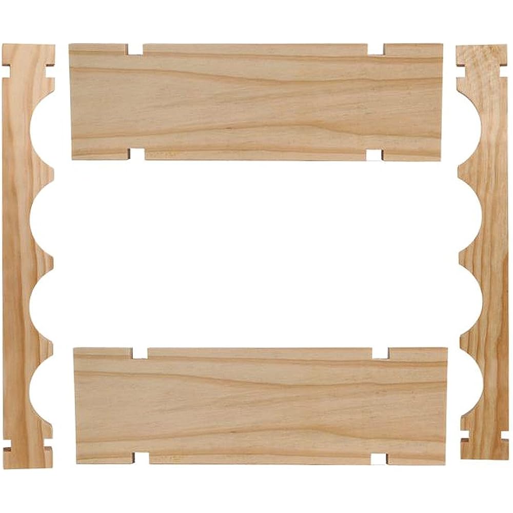 Anberotta Wooden Wine Rack Stackable Holder Wine Champagne Bottles Wood Storage Case Stand Interior Display Available in 1, 2, 3, and 4 Tiers W1 (Storage for 8 bottles, 2 Tiers)