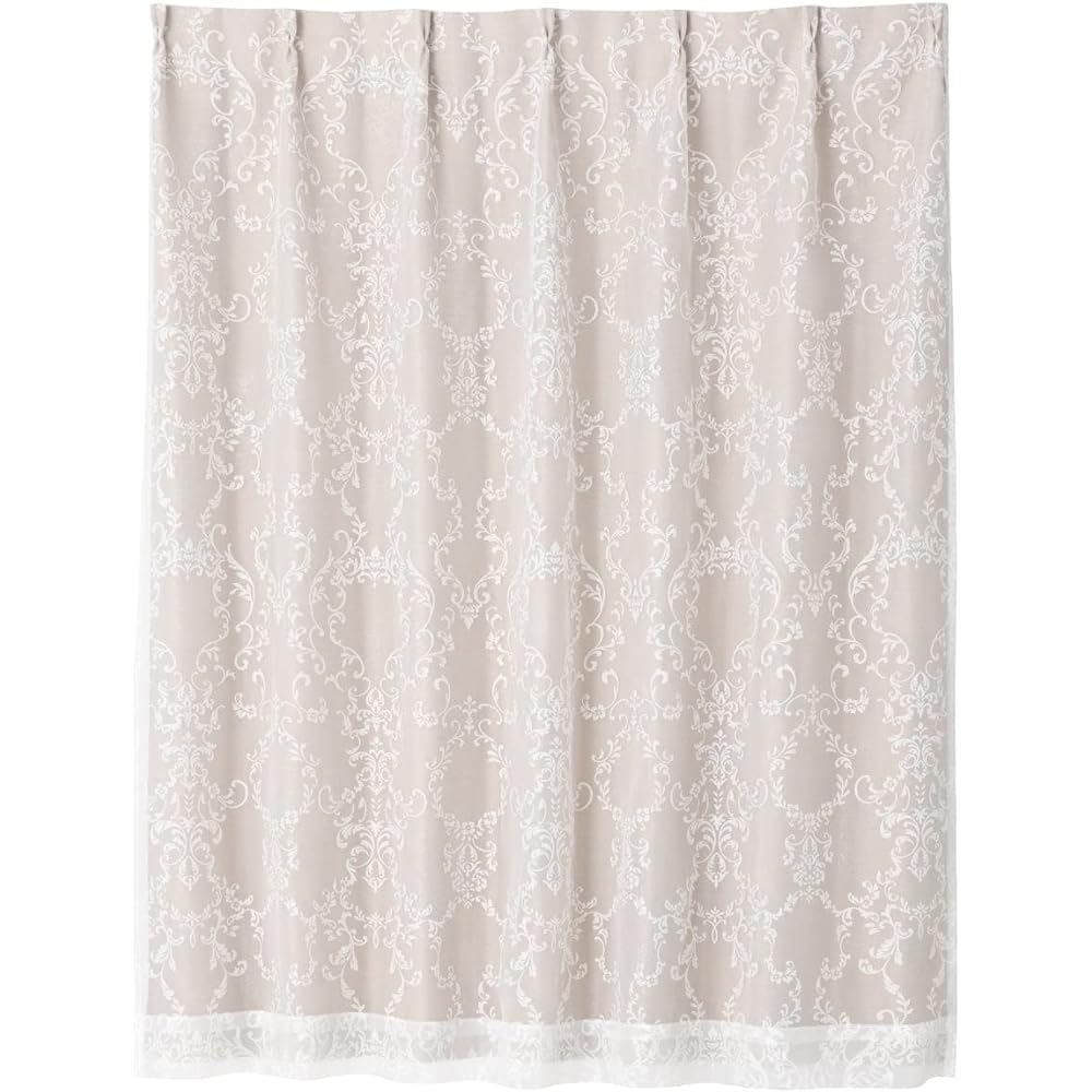 Francfranc Bliss x Lucilla Double Curtain H1350 x W1000 Beige (Lace & Drape