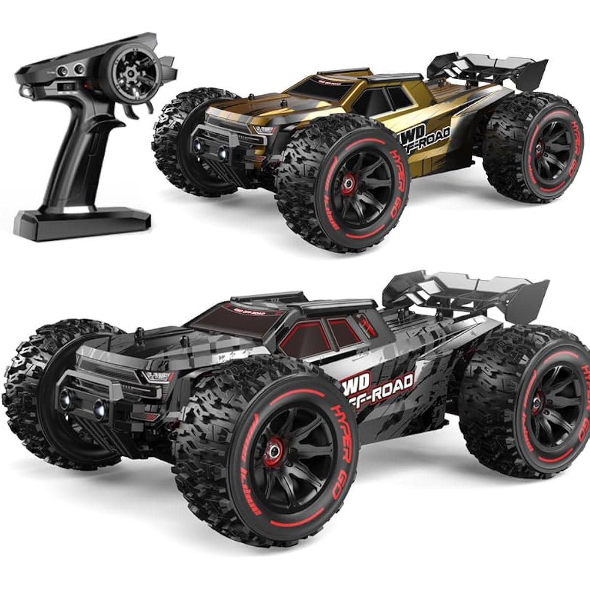 TesPower MJX Hyper Go 14210 Brushless RC Car for Adults 1/14 High Speed 55KMH High Speed RC Truck 4WD Off-Road Splash Waterproof Electric Remote Control Car Gift for Boys with 2 Shells
