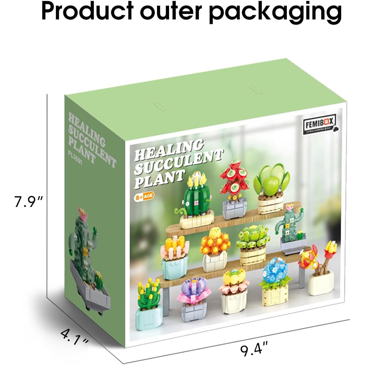 BIZNESMEN Building Blocks Flower STEM Succulents Construction Set - 1095 Pieces | Build 12 Unique Bonsai Models | Perfect Desk Decor | Ages 6 7 8 9 10 11 12