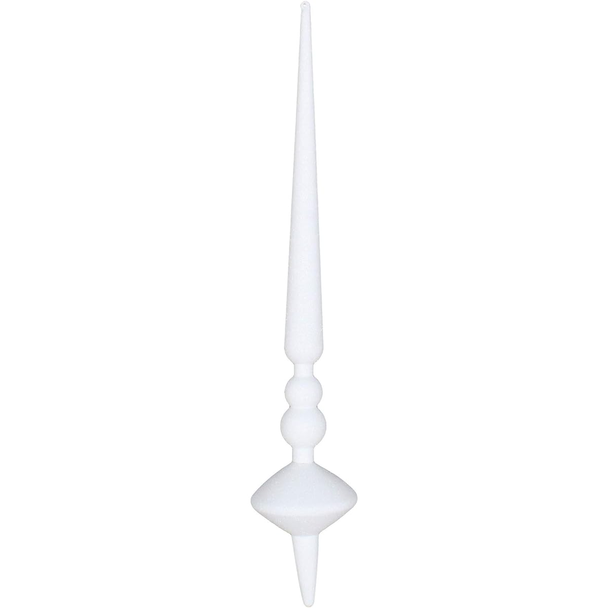 Vickerman 18" Glitter Cupola Finial Ornaments Shatterproof Plastic Holiday Christmas Tree Decorations, Pack of 2, White