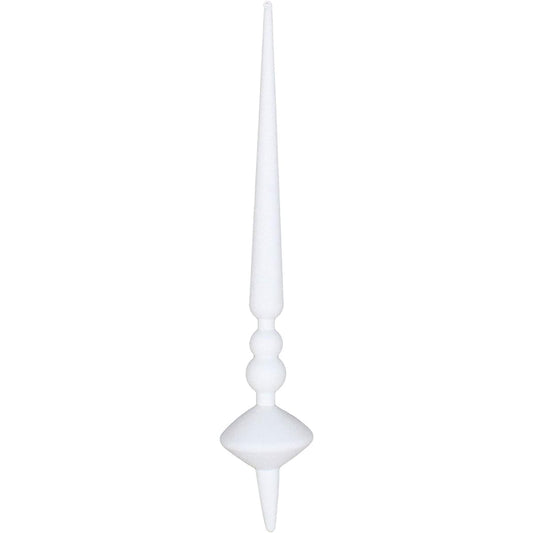 Vickerman 18" Glitter Cupola Finial Ornaments Shatterproof Plastic Holiday Christmas Tree Decorations, Pack of 2, White
