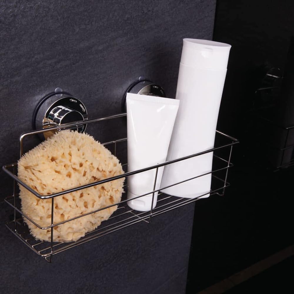 RIDDER Suction Shower Tray 305x146x115mm Bathroom Storage Suction Cup Storage Rack Planning Germany RI12010200