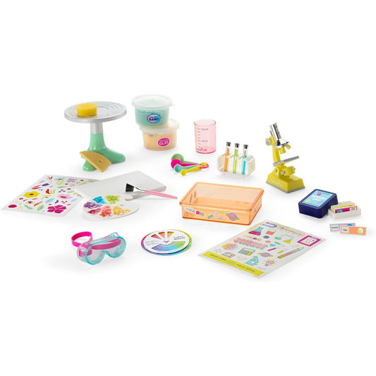 American Girl Truly Me 18" Doll Love to Explore Art & Science Playset with Pottery Wheel and Microscope, Ages 6+