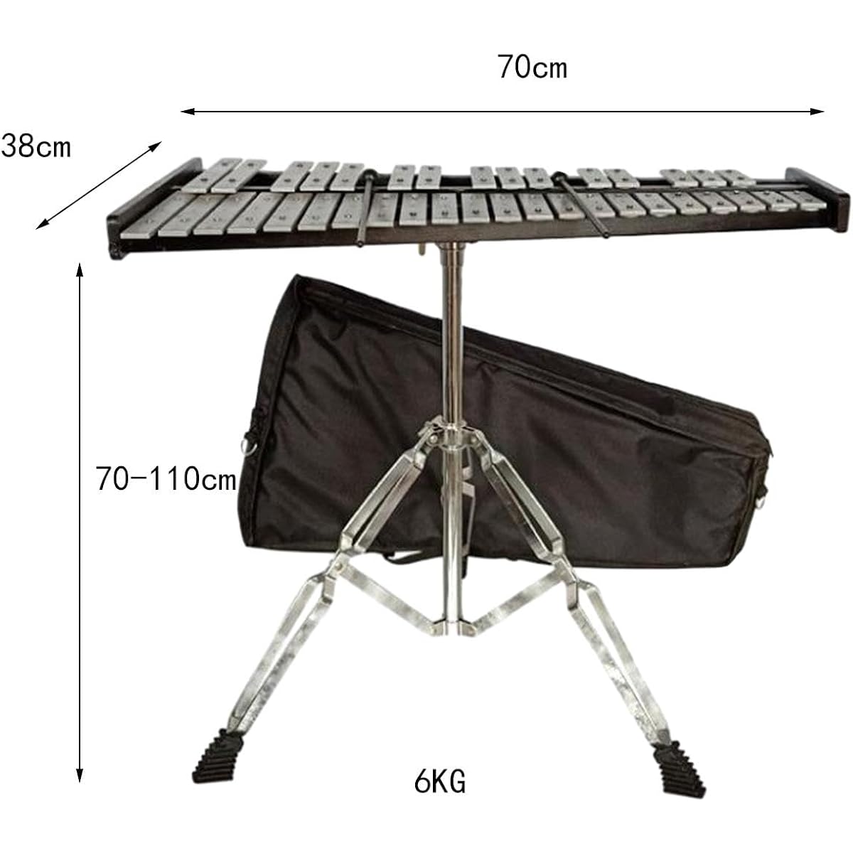Colaxi Metal Xylophone Berg Glockenspiel Professional 37 Notes Portable with Adjustable Stand for Boys Girls Christmas Gift, No Music Stand