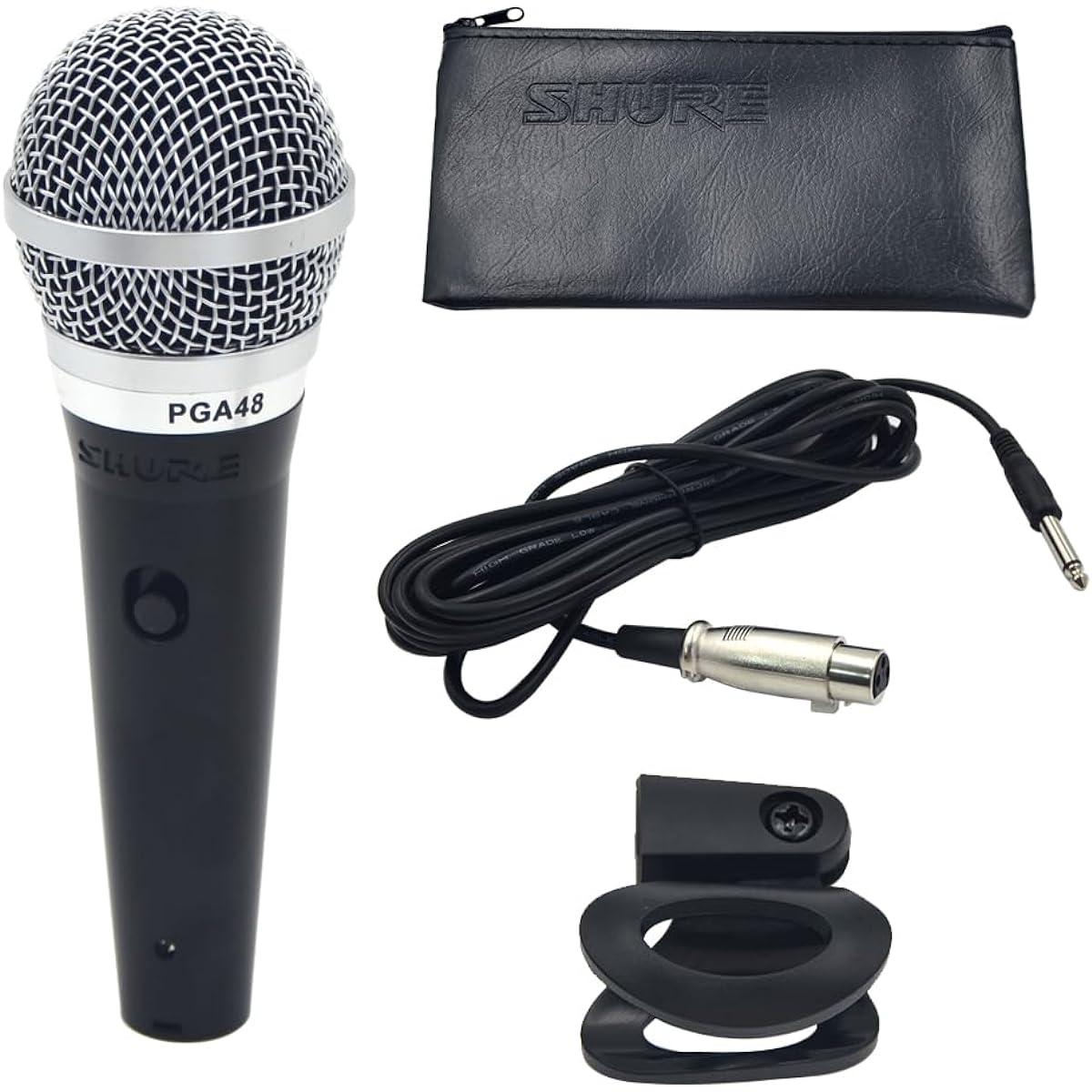 PGA48 Dynamic Microphone - Handheld Microphone for Vocals, Cardioid Pickup Pattern, Discrete On/Off Switch, 3-Pin XLR Connector, 20' XLR-QTB Cable (20' XLR-QTB Cable)