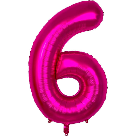 6 hot pink balloons