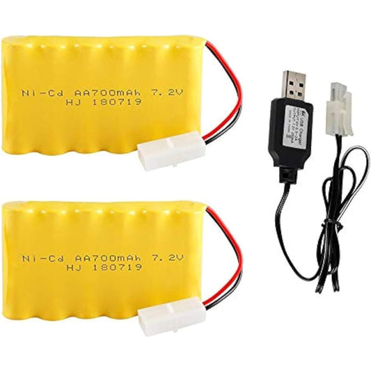 7.2V 700mAh Nickel Cadmium AA Battery Pack with Standard Tamiya Plug for RC Cars, RC Trucks, Home Appliances, RC Toys