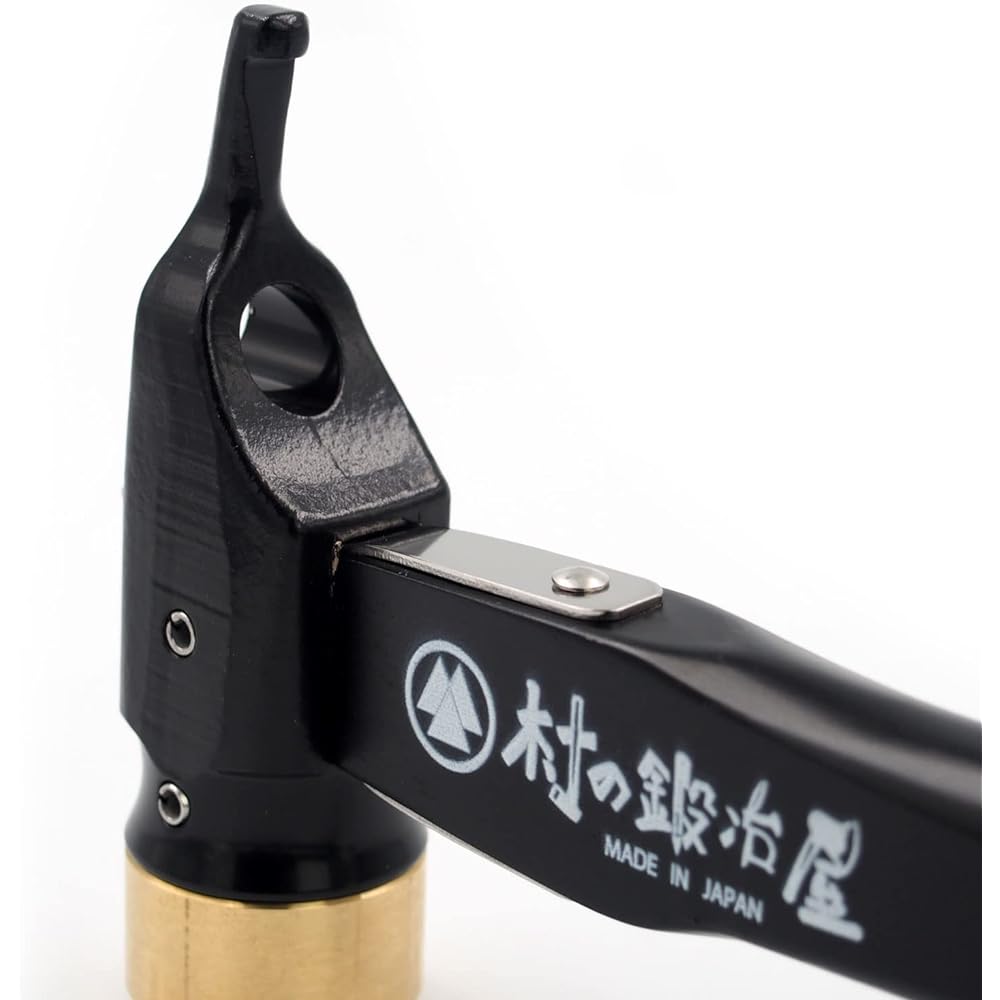 Village Blacksmith Forged Hardened Peg Hammer Elize Stake Ultimate Hammer Black Handle (Brass Head x Chrome) [Made in Tsubame Sanjo] MADE IN JAPAN