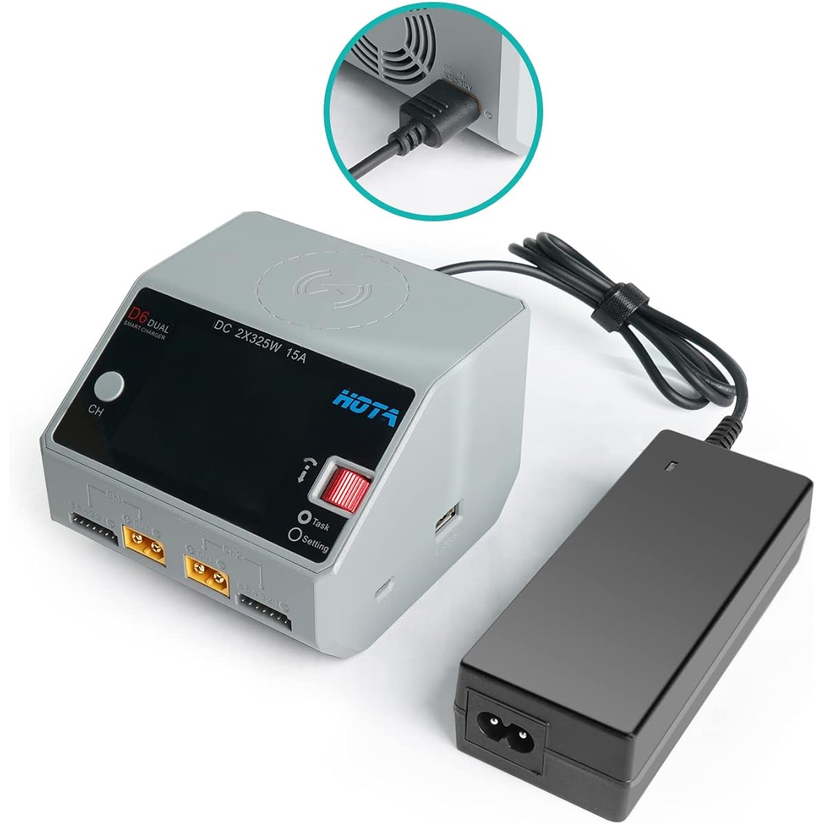 TAIFU 15V 6A AC/DC Power Adapter Power Supply XT60 Plug GT Power Supply HOTA D6 PRO P6 ISDT Q8 Q6 Nano Lipo Charger SKYRC Smart Balance Charger with XT60 Output