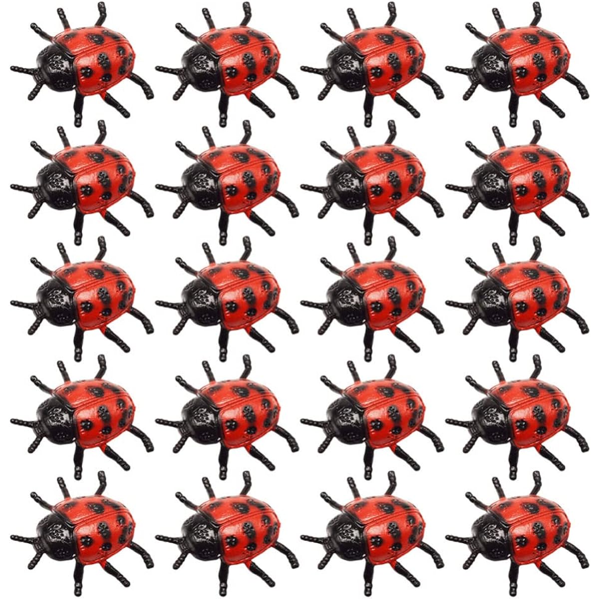 NUOBESTY 30 Pieces Fake Ladybug Figurines Realistic Ladybug Model Halloween Tricky Prank Props Party Favors for Kids