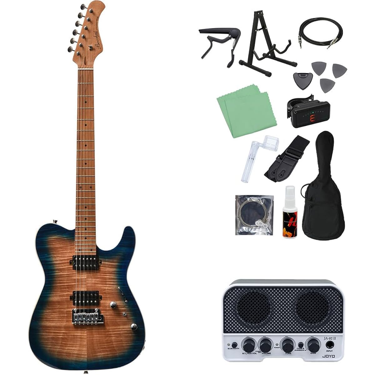 Bacchus TAC24 FMH-RSM/M N-BL-B Electric Guitar Beginner 14-piece Set [Includes Bluetooth Mini Amplifier] Telecaster Type Universe Series Bacchus