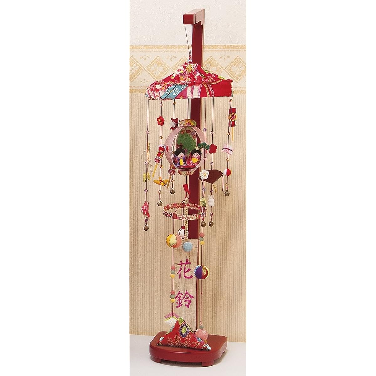 Personalized Hanging Decorations, Hanging Dolls, Momohina Merry Go Land, Stand Included, Name Banner, Hina Dolls