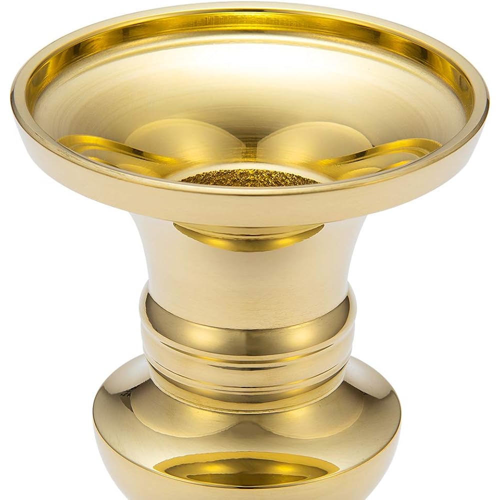 Buddhist altar shop Takita Shoten Buddhist altar fittings Flower stand Polished 4.5 dimensions Height 13.9cm x Diameter 10.2cm Flower stand for Buddhist altar, vase, brass, Takaoka copperware Certificate included