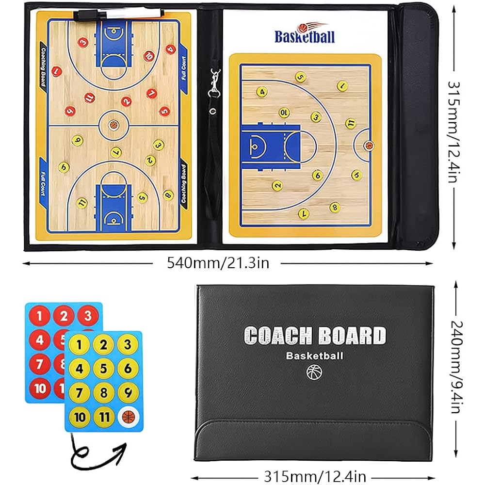 XASMA Football Coaching Board Coaching Board Clipboard Tactical Magnetic Board Kit Soccer Training Equipment Portable Strategy Coach Board with Whiteboard, Marker Pen and Zipper Bag