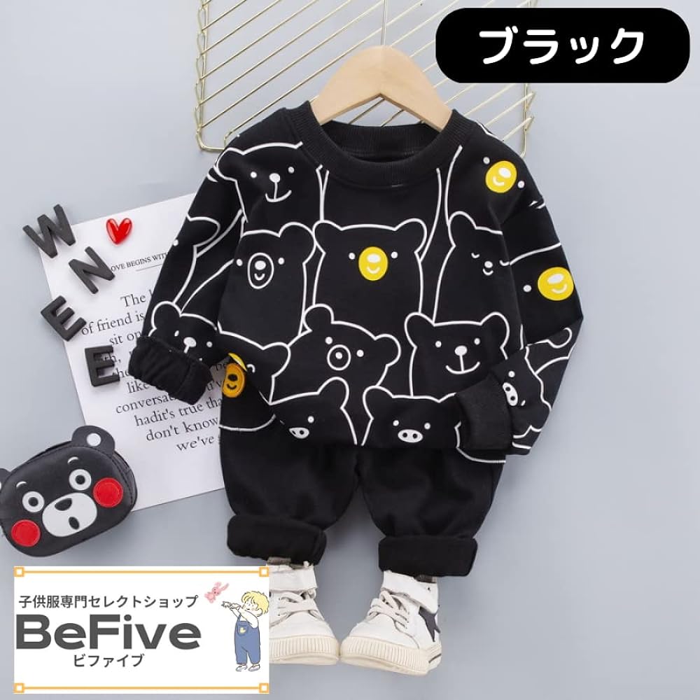 [EnDast] 2-Piece Setup Sweatshirt Top and Bottom Set Sweatshirt Pants Long Sleeve Animal Pattern Bear Kids Baby Clothes 80cm 90cm 100cm 110cm