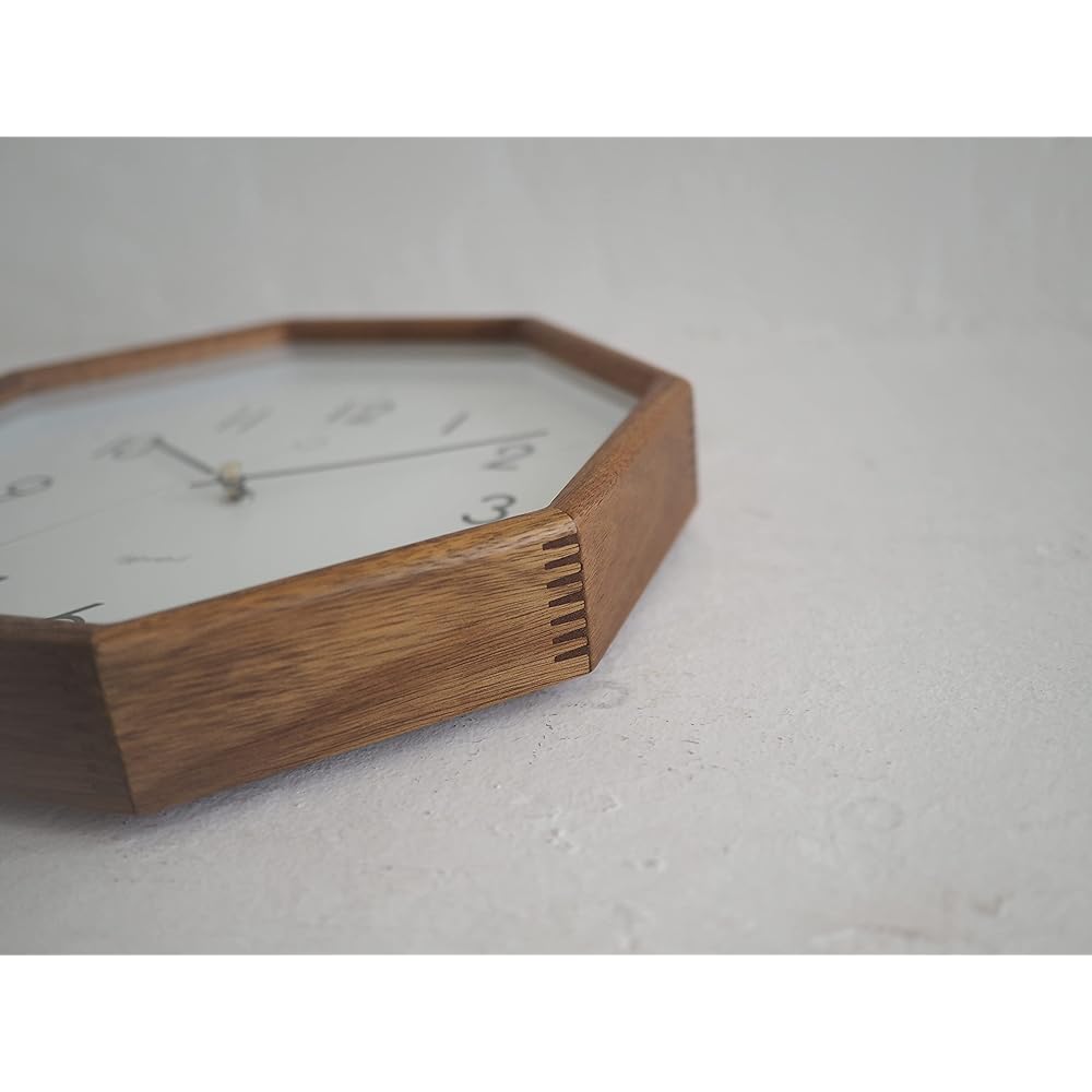 Interform Wall Clock CL-4089WH Henrit White Gold Wood Octagonal W28 x H28 x D5.5cm