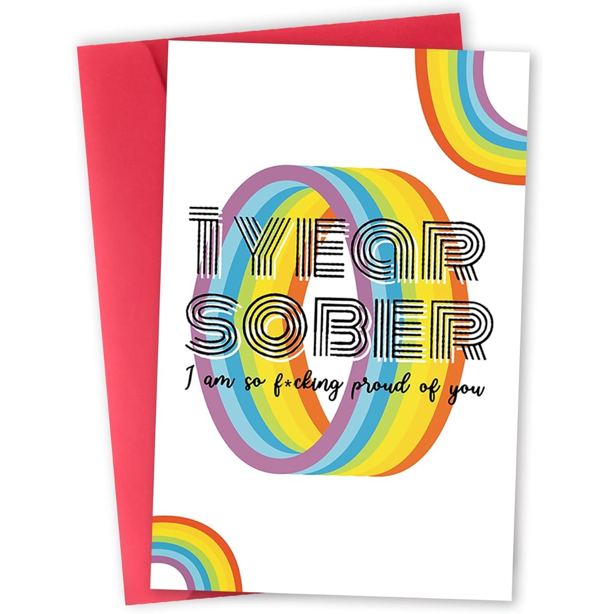 mmuue Funny Drinking Gifts for Women/Men, Rude 1 Year Sober Anniversary Cards, Humorous Drinking Recovery Cards for Girlfriend Boyfriend, Addiction Recovery Cards for Friends