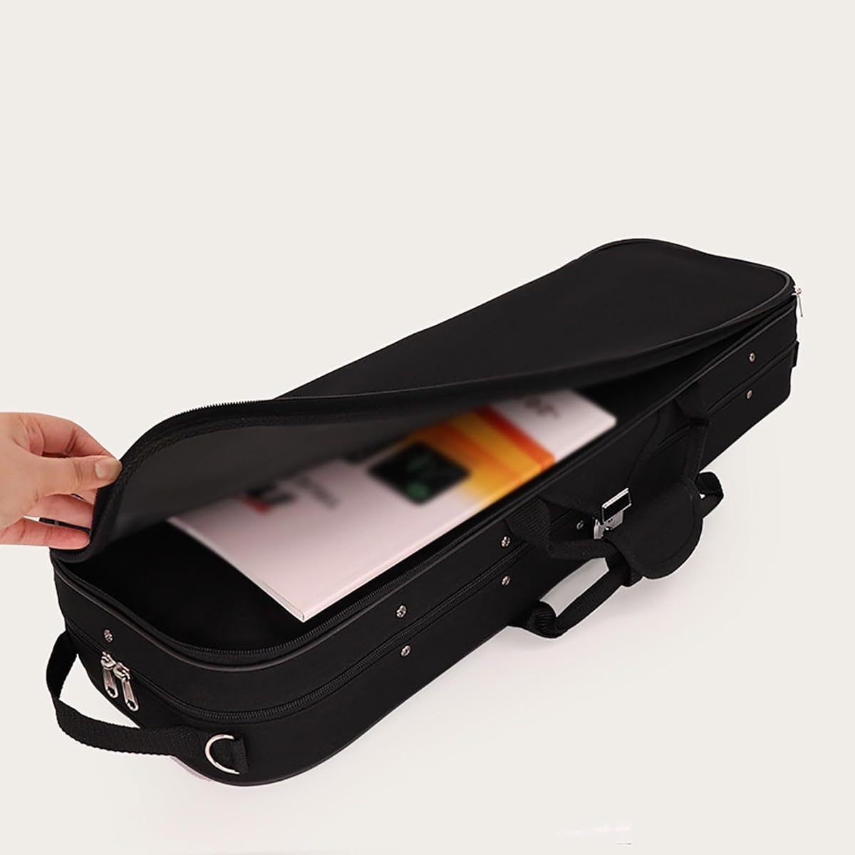 Violin Case Lightweight Violin Case Double Shoulder Shoulder Violin Backpack Violin Bag Instrument Protection Box (Color: Black, Size: 3/4)