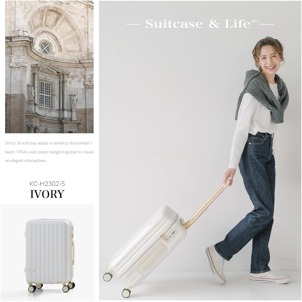 [MASCLUB] Suitcase, Carry Case, Carry Bag, Shockproof, Ultra Light, Large, Quiet, Equipped with TSA Rourke, Business, Durable, Ultra Light, Stylish, Shock Resistant, Improved Stability, Carry-on, Overseas Travel, Family Travel, Business Trip, Graduation