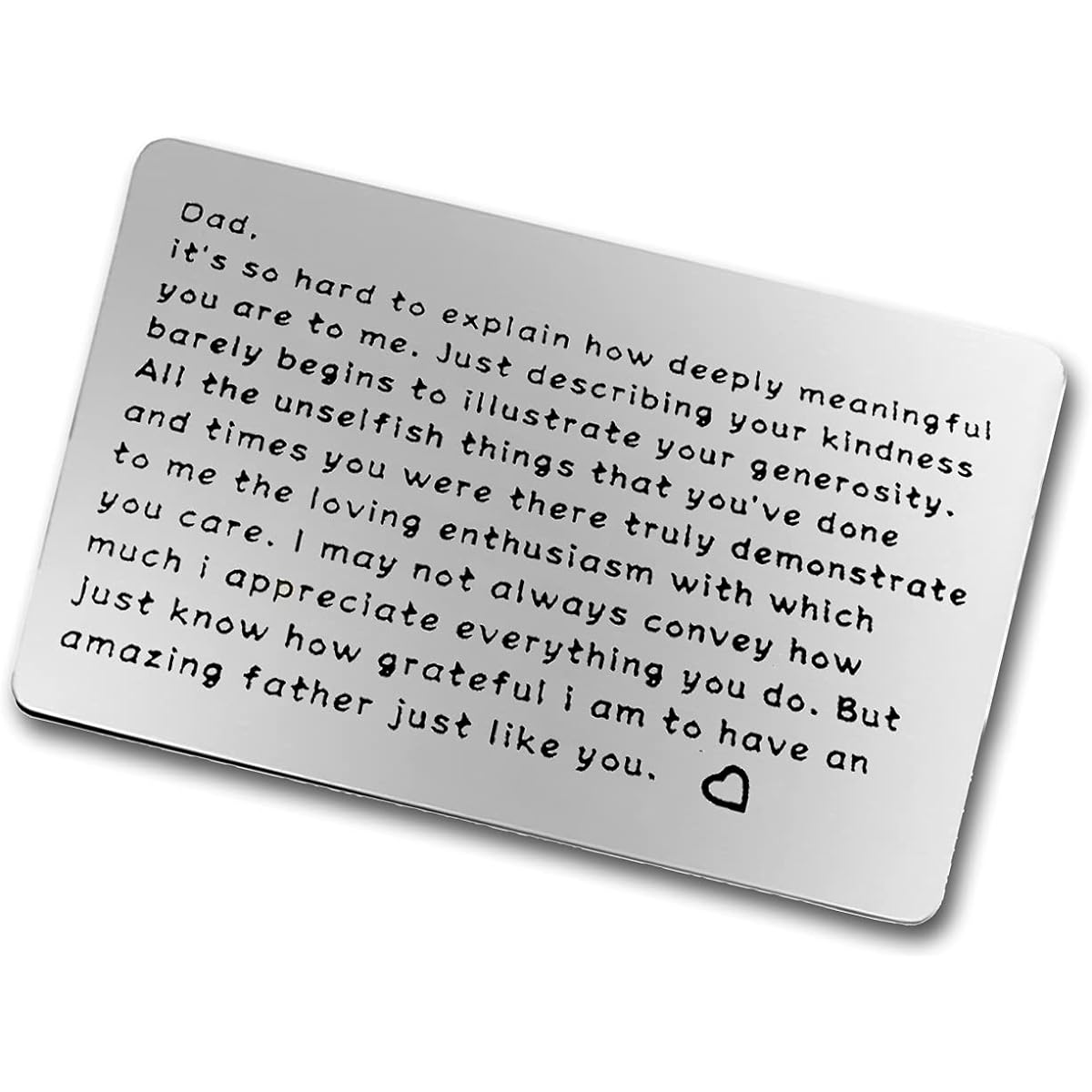 Father's Day Gift Father's Day Daughter Son Children Father Father Metal Wallet Insert Card Father Father Birthday Gift for Husband Gift from Wife Thank You Gift Engraved Wallet Insert Card Christmas Gift