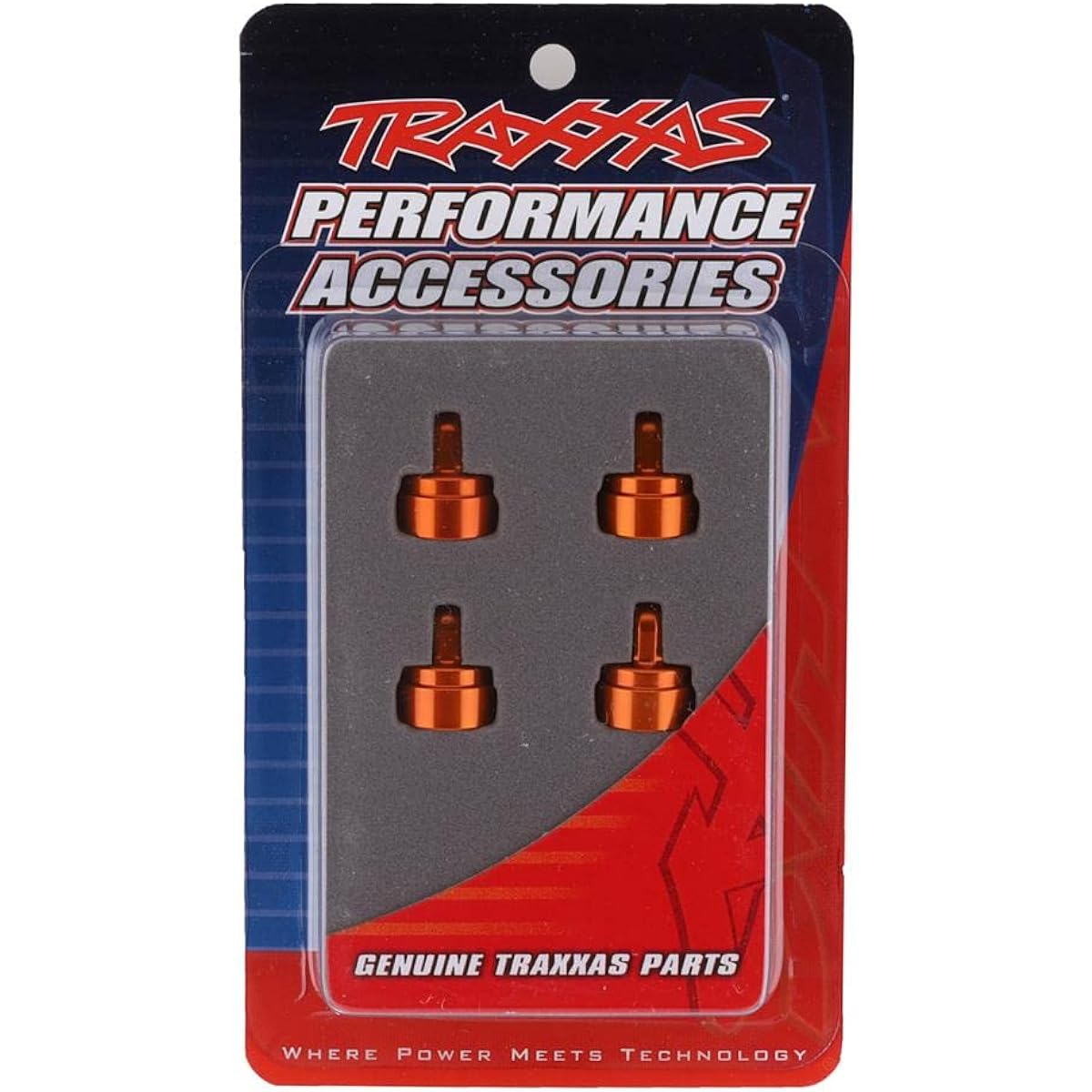 Traxxas 3767T Shock Caps Aluminum (Orange Anodized) (4) (Fits all Ultra Shocks)