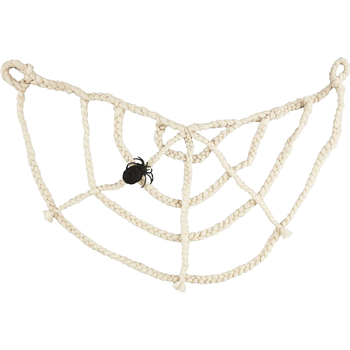 Mud Pie, Tan, Halloween Spider Web Garland 25" x 60"