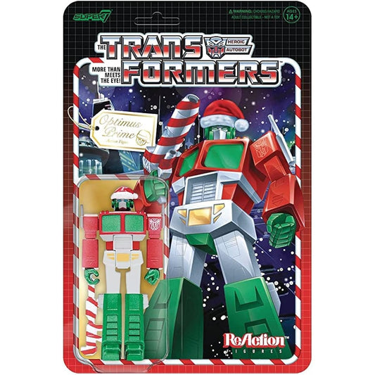 Super 7 Optimus Prime Santa Transformers Reaction Figure