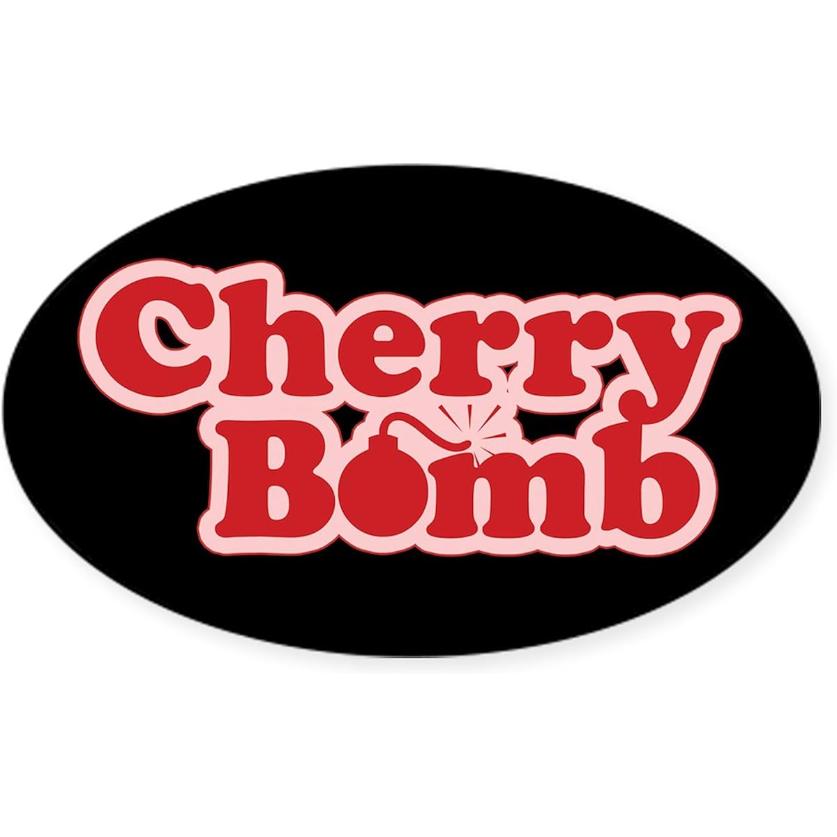 CafePress Cherry Bomb Oval Sticker Sticker Oval - 3x5 White by CafePress