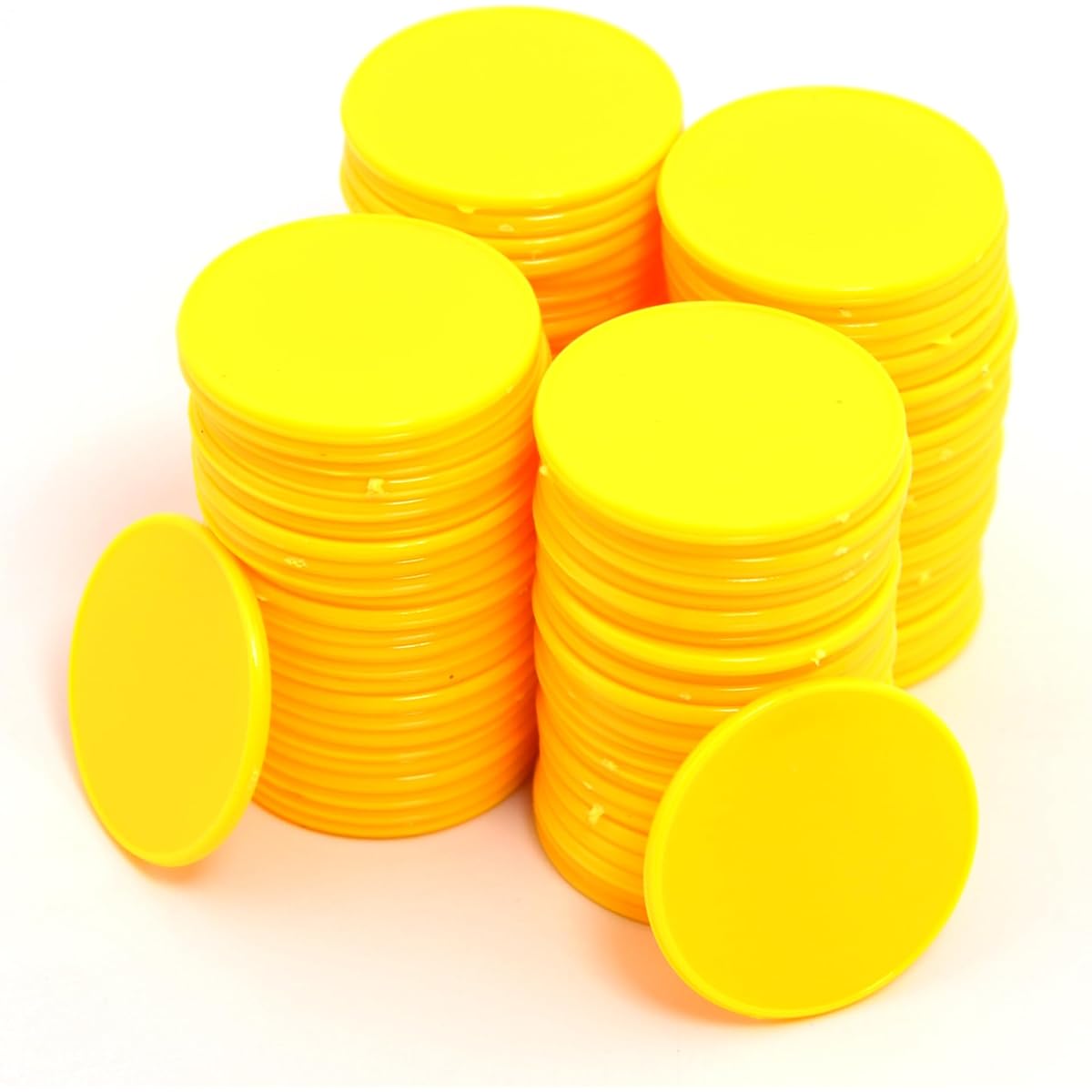 Smartdealspro 100pcs 32mm/1.26inch Opaque Plastic Learning Counter Discs Mini Poker Chips Gaming Tokens with Storage Box