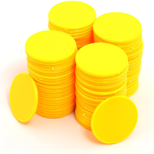 Smartdealspro 100pcs 32mm/1.26inch Opaque Plastic Learning Counter Discs Mini Poker Chips Gaming Tokens with Storage Box