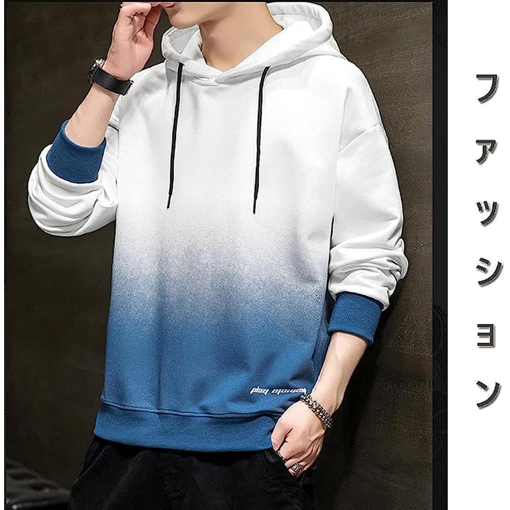 [Aaronlive] Men's Hoodie, Long Gradient, Large Size Hoodie, Men's T-Shirt, Casual, Stylish Pullover, Long Sleeve, Men's Spring, Autumn, Winter Clothes