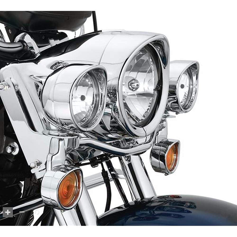 HNAYA Chrome Motorcycle Light French Ring Kit Compatible with Harley 7" Headlight Trim Ring Decorative Visor + 4 1/2" Fog Light Trim Ring Decorative Visor (4.5" + 7.5" Chrome)