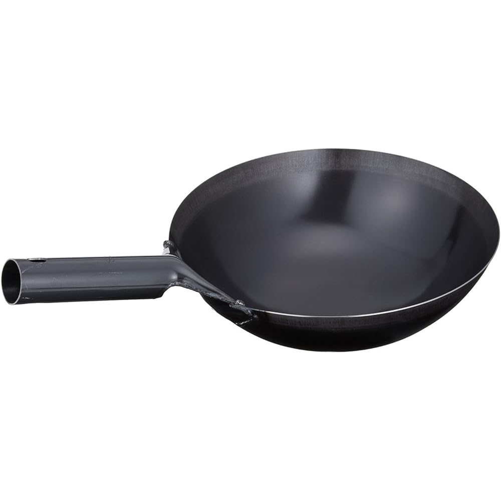 Wakabayashi Industrial Iron One Hand Wok (Plate Thickness 1.2mm) 36cm