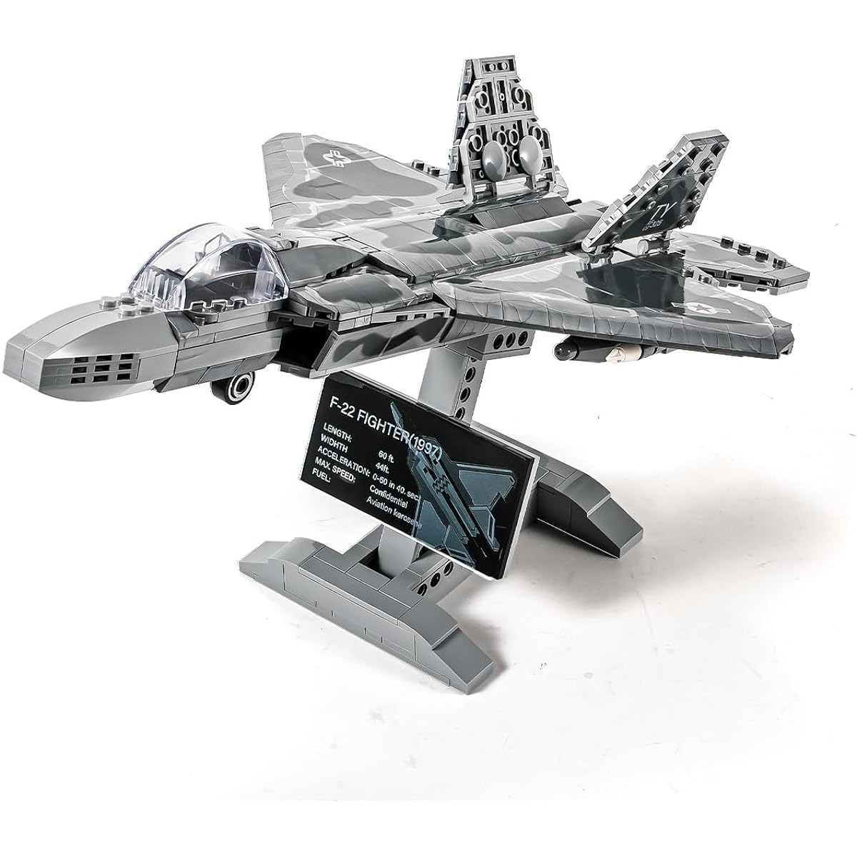 dOvOb Military F-22 Raptor Fighter Jet Air Force Building Blocks Set (626 Pieces) Fighting Falcon Army Plane Toys Gift for Kids and Adults