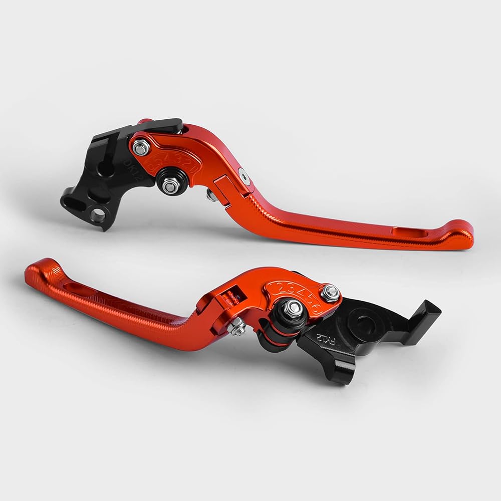 Brake Clutch Lever, Handlebar Brake Clutch Lever Left and Right Set with Hand Guard Lever Guard Fits 390Duke/ RC390/200Duke/ RC200/125Duke/ RC125/390Adventure Orange
