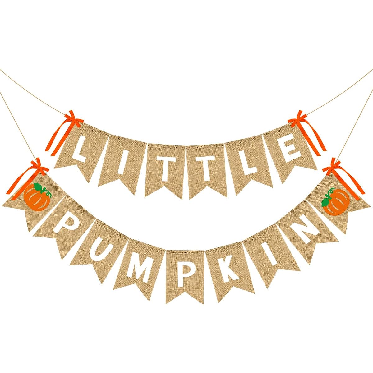 Jute Burlap Tiny Pumpkin Banner Little Pumpkin Baby Shower Decorations Fall Pumpkin Banner Pumpkin Theme Baby Shower Party Decorations