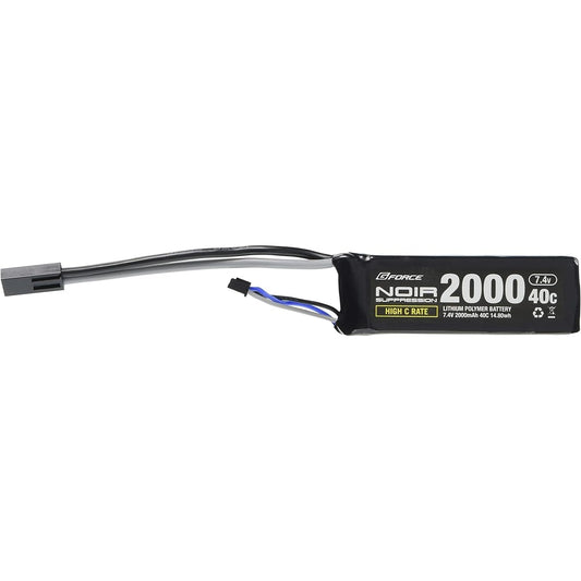 G-FORCE Noir Suppression LiPo 7.4V 2000mAh 40C Mini S compatible size GFG934