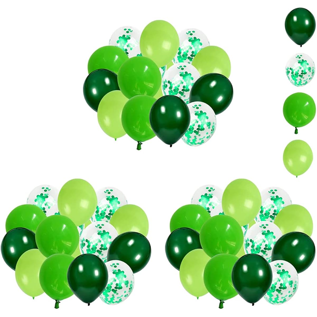 Green Latex Balloons 12inch Green Confetti Balloons Dark Green Balloons and Light Green Balloons Lime Balloons for Birthday Party Baby Shower Party Decoration
