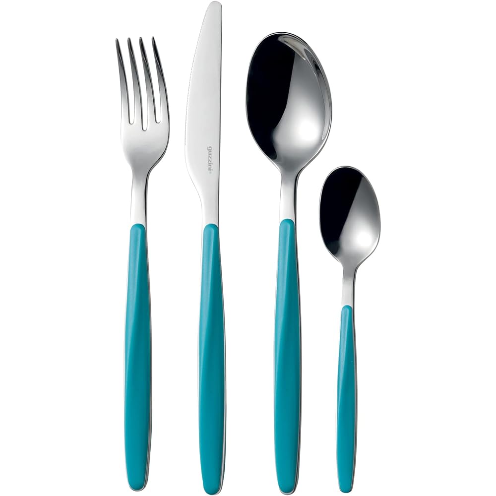 guzzini Cutlery Set Powder Blue Box Size: 16.8 x 7.5 x h25.5cm GUZZINI Cutlery 24P MY FUSION 110700138 Set of 6