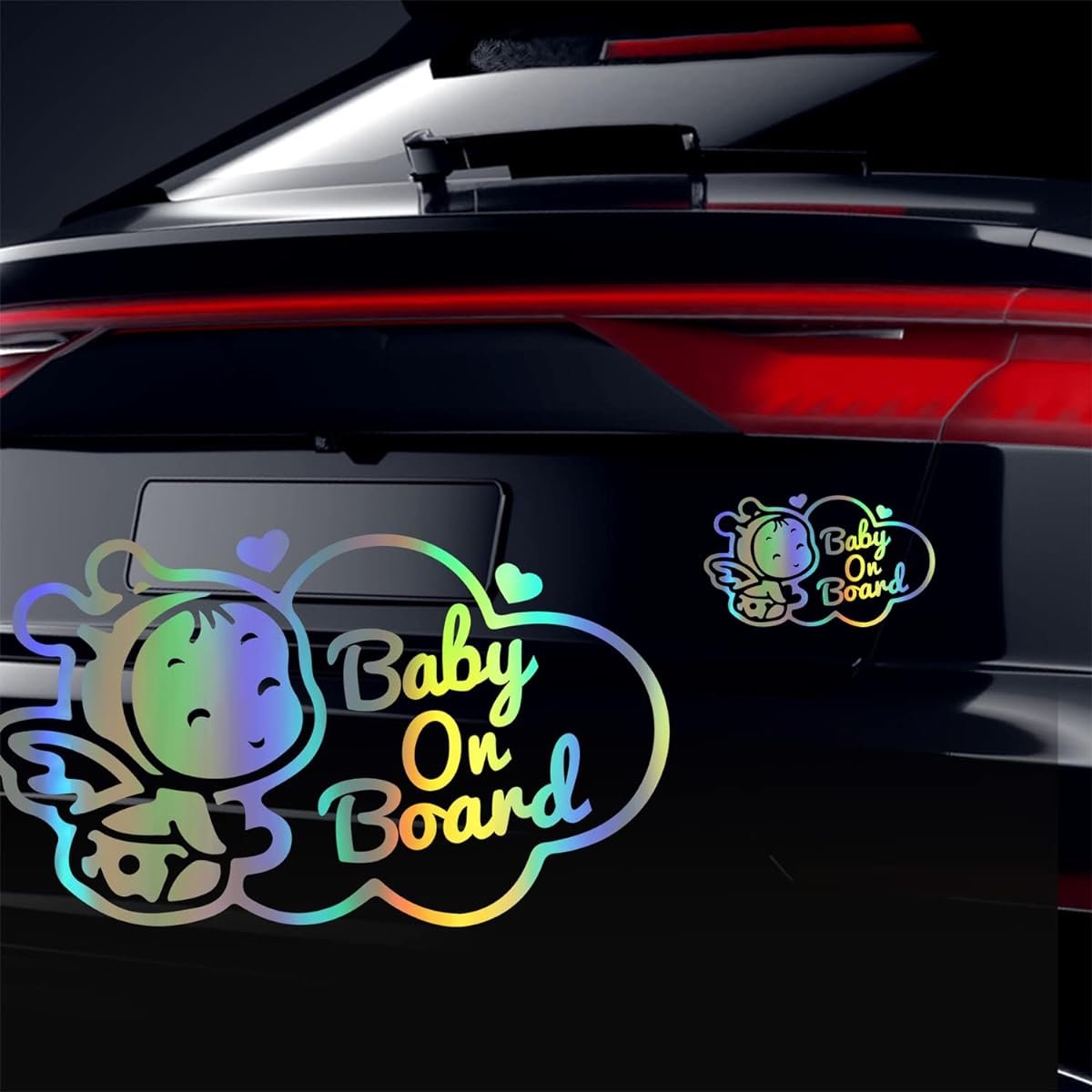 Vesvory Baby in The Car Stickers Reflective Kids Onboard Stickers for Car Window Long Distance Distance Stickers Car Safety Warning Stickers (Colorful) 2 Pieces