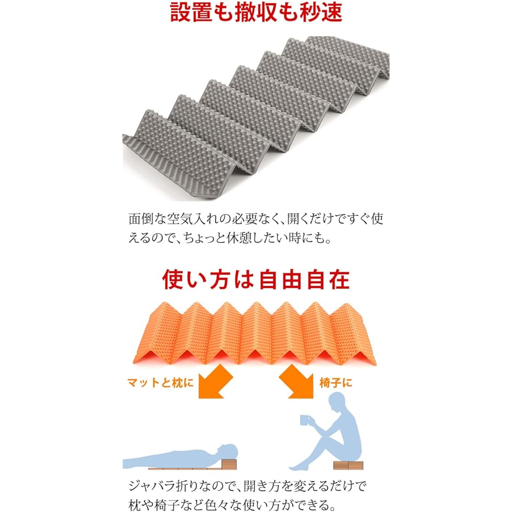 [Radweather] Camping Mat, Camping Equipment, Concave and convex texture prevents cold air and increases heat retention, Lightweight, 230g, Outdoor Tent Mat, Leisure Mat