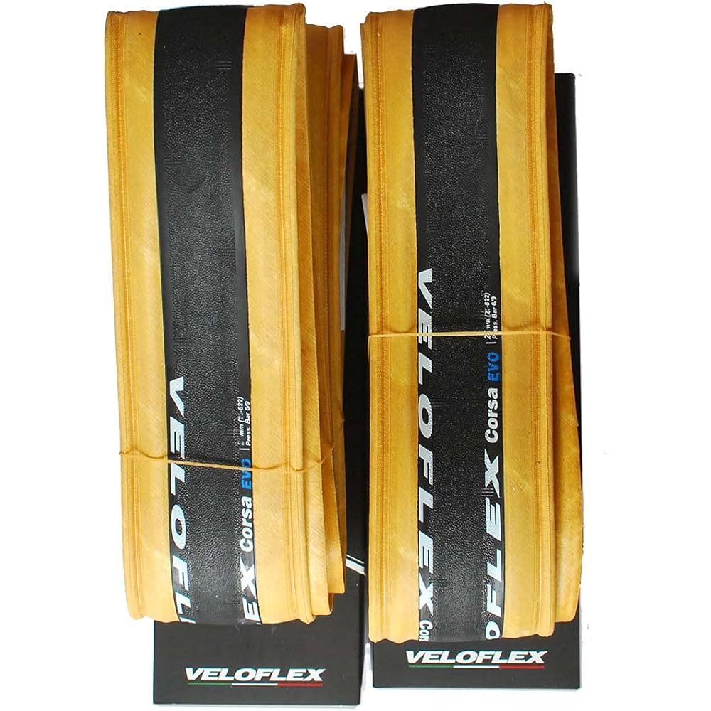 Veloflex Corsa Evo 700×25C Corsa Evo Clincher Beige Side Set of 2