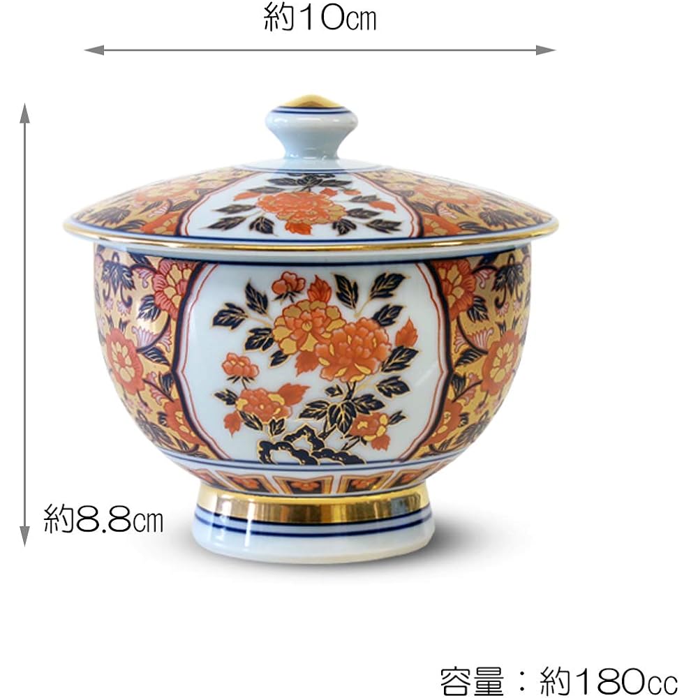 Ranchant Bancha Set Multi Earthenware Jar 17x13.5x11/Cup Φ10x8.8cm Finest Old Imari Arita Ware Made in Japan