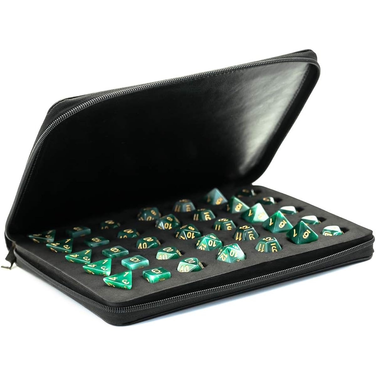 UDIXI Dice Bag, Dice Case, Dice Storage for Role Playing Games, Dungeons and Dragons, Holds up to 35 Dice, Set of 7, Black