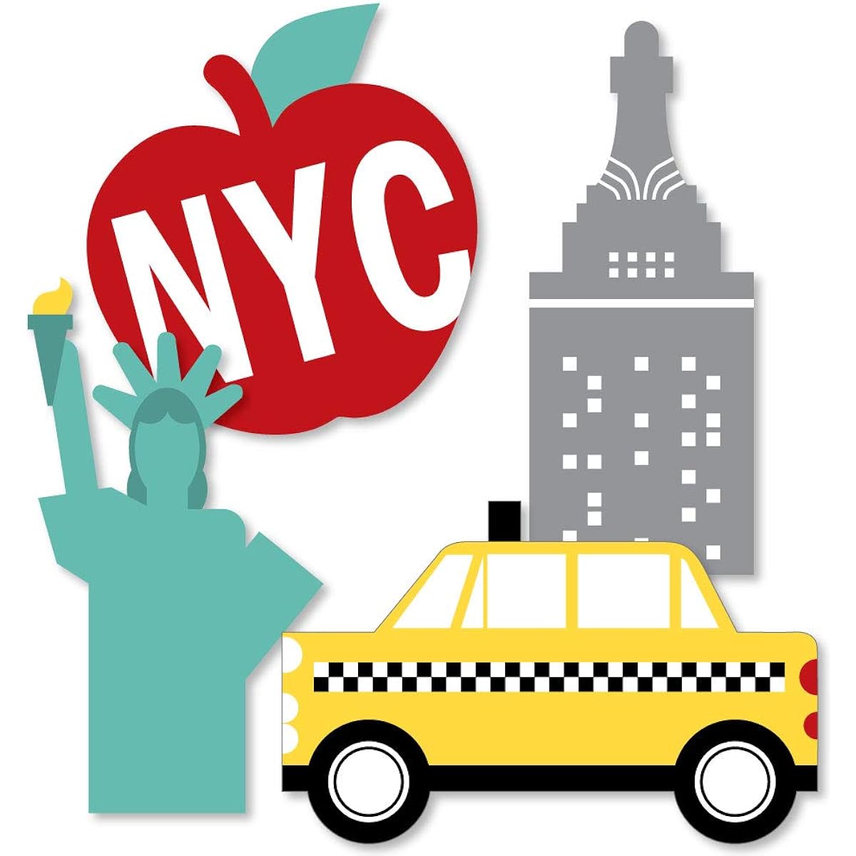 Big Dot of Happiness NYC Cityscape - Big Apple Taxi Skyscraper Lady Liberty Decorations DIY New York City Party Essentials - Set of 20