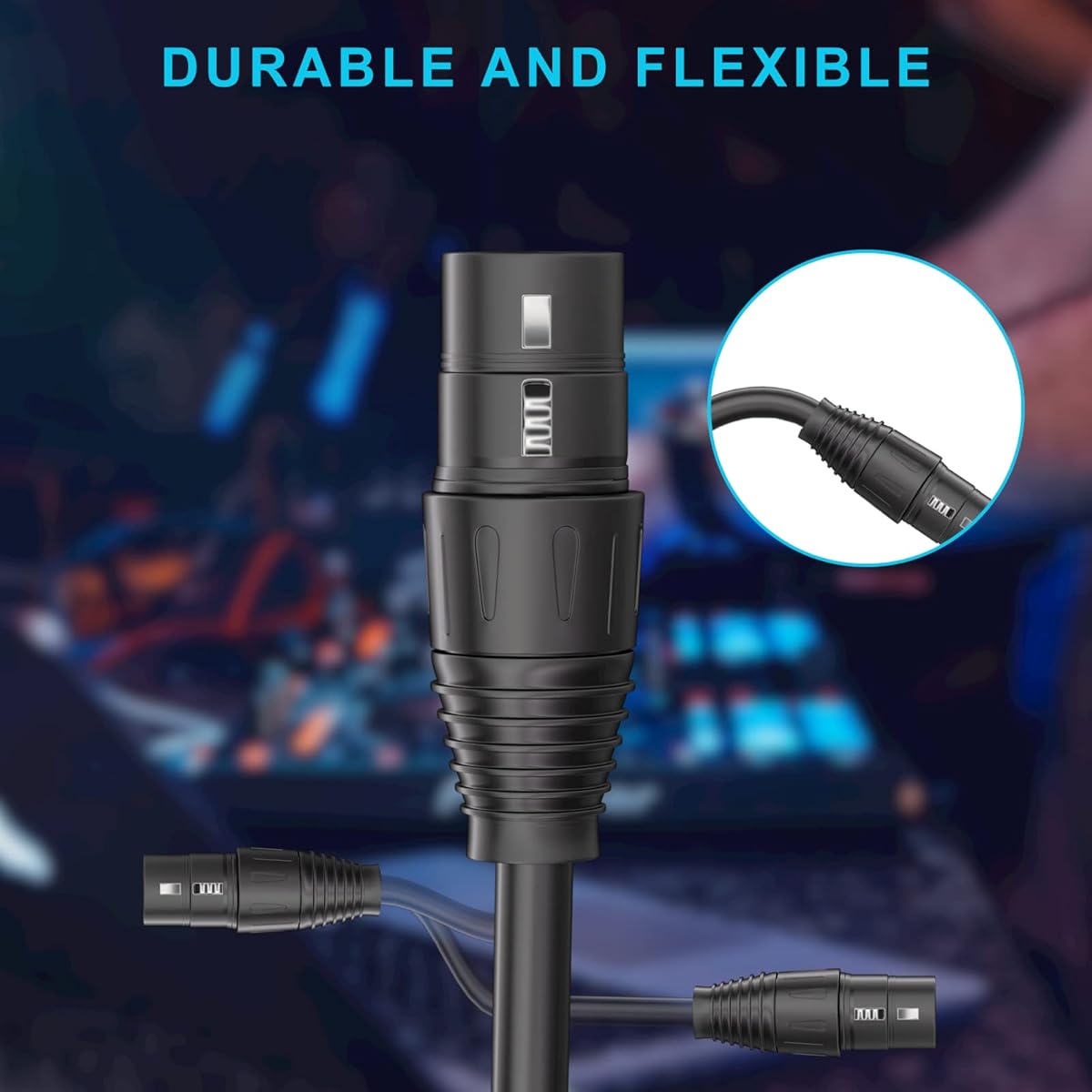 HOOH XLR Cable 25ft 4 Pack XLR Cable XLR Microphone Cable 3 Pin XLR Speaker Cable Male to Female Balanced Microphone Cable