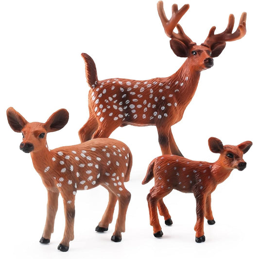 Forest Wildlife Toy Set White Tailed Deer Figure Deer White Tail Christmas Scene Decoration Cake Decoration Cognitive Toys for Kids