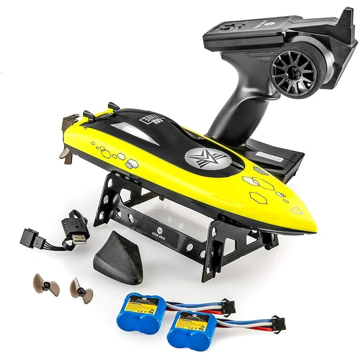 Altair AA Wave RC Remote Control Boat for Pools & Lakes - Child Safe Propeller System, Self-Righting, 2 Batteries, 23km/h Speed, 2.4gHz (Lincoln NE Company)